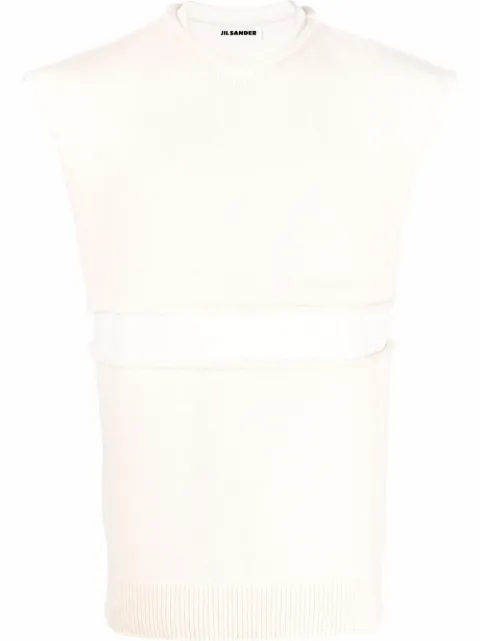 Jil Sander sleeveless cut-out strip top