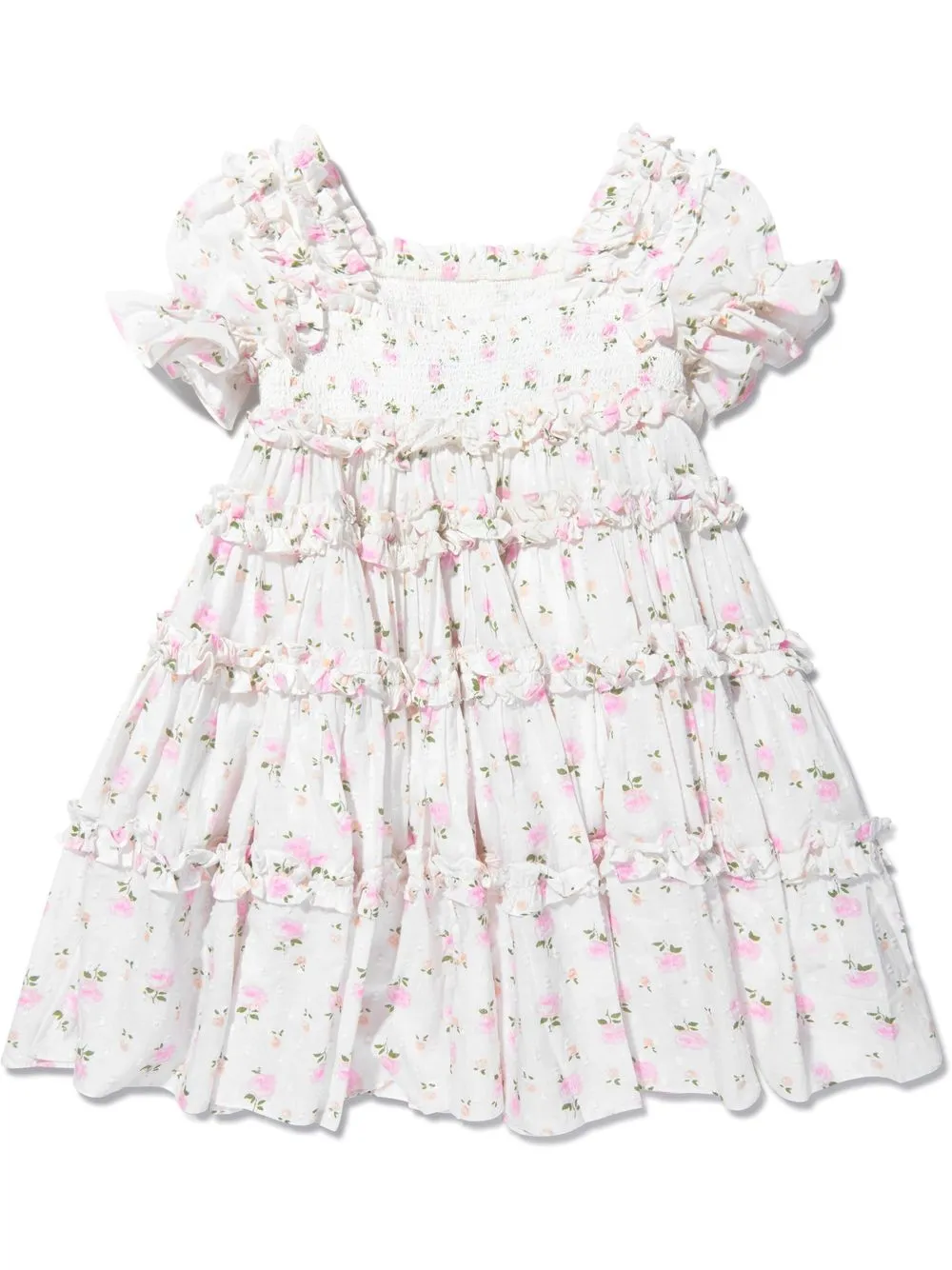 NEEDLE & THREAD KIDS Jurk met rozenprint - Wit