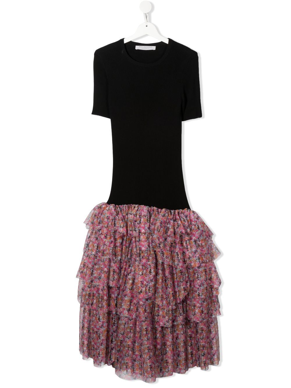 

Philosophy Di Lorenzo Serafini Kids vestido con paneles y estampado floral - Negro