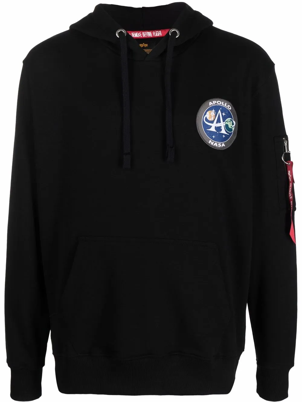 

Alpha Industries hoodie con parche del logo y ribete - Negro