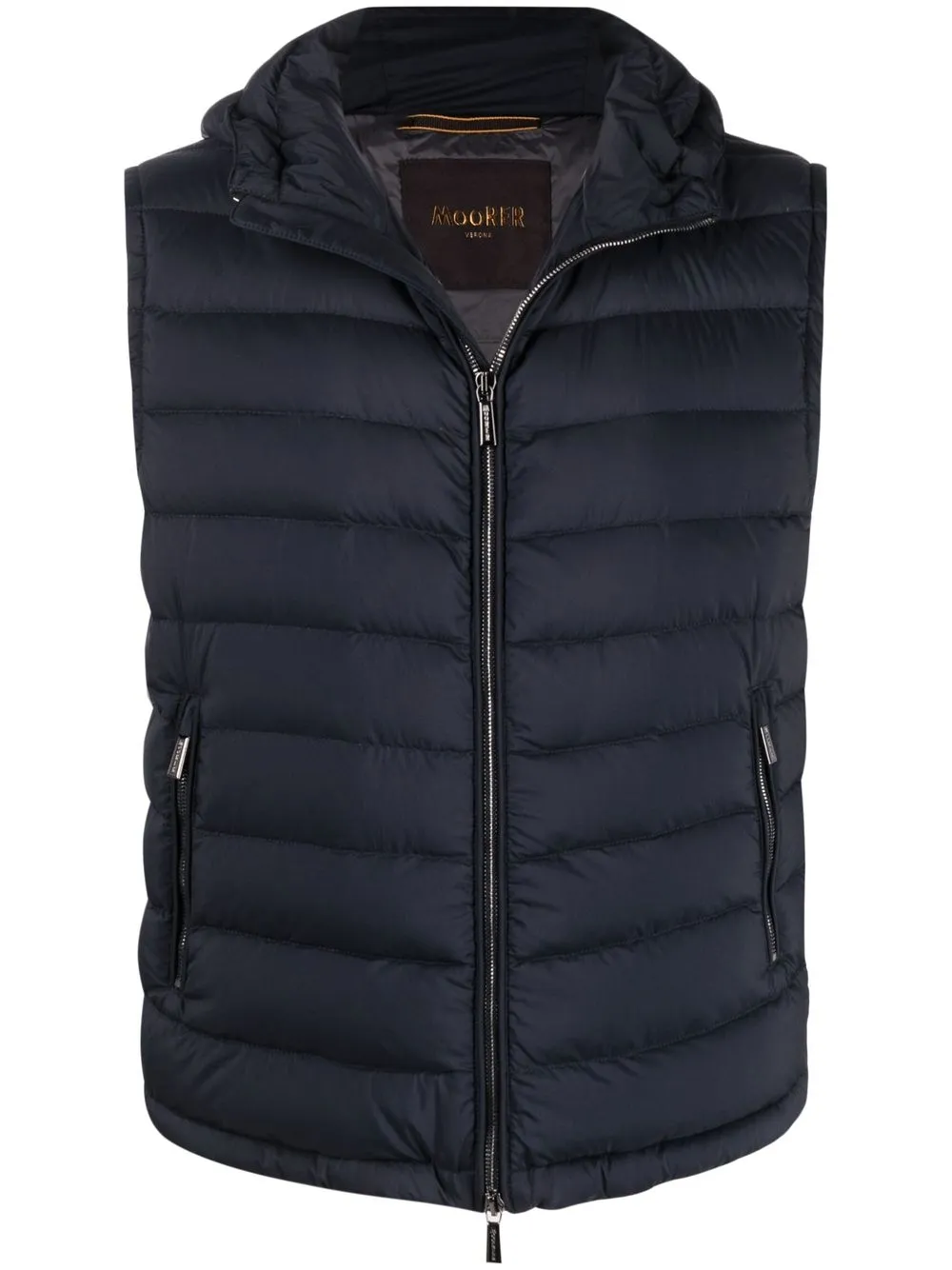 

Moorer zipped hooded gilet - Blue