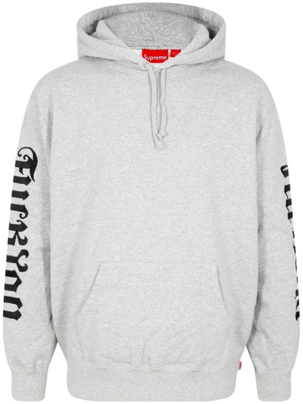 Supreme sleeve cheap embroidery hooded sweatshirt