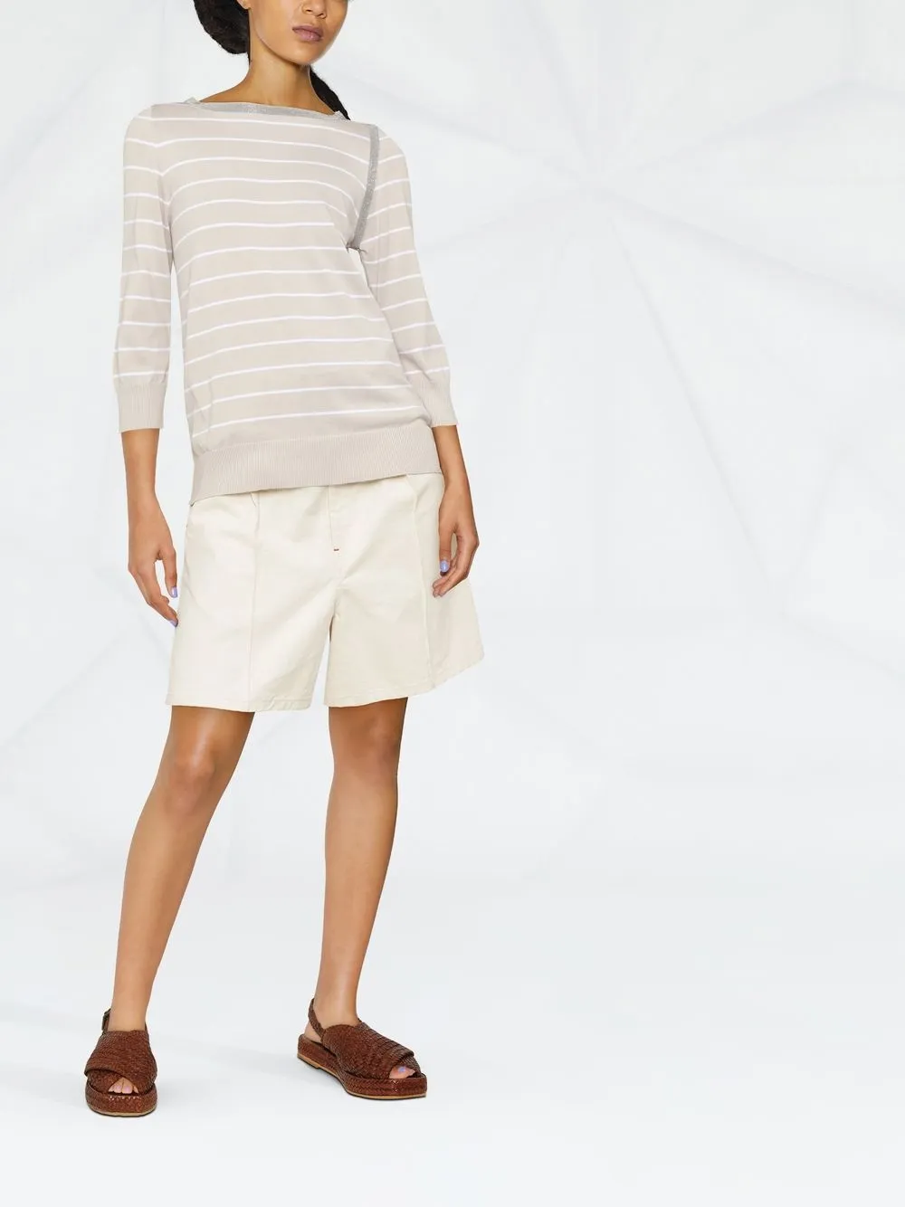  Fabiana Filippi Gestreifter Pullover   Grau 