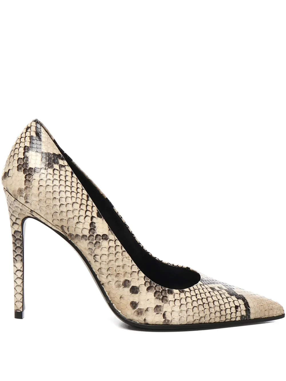 Giuliano Galiano 110mm snake-effect stiletto pumps Neutrals