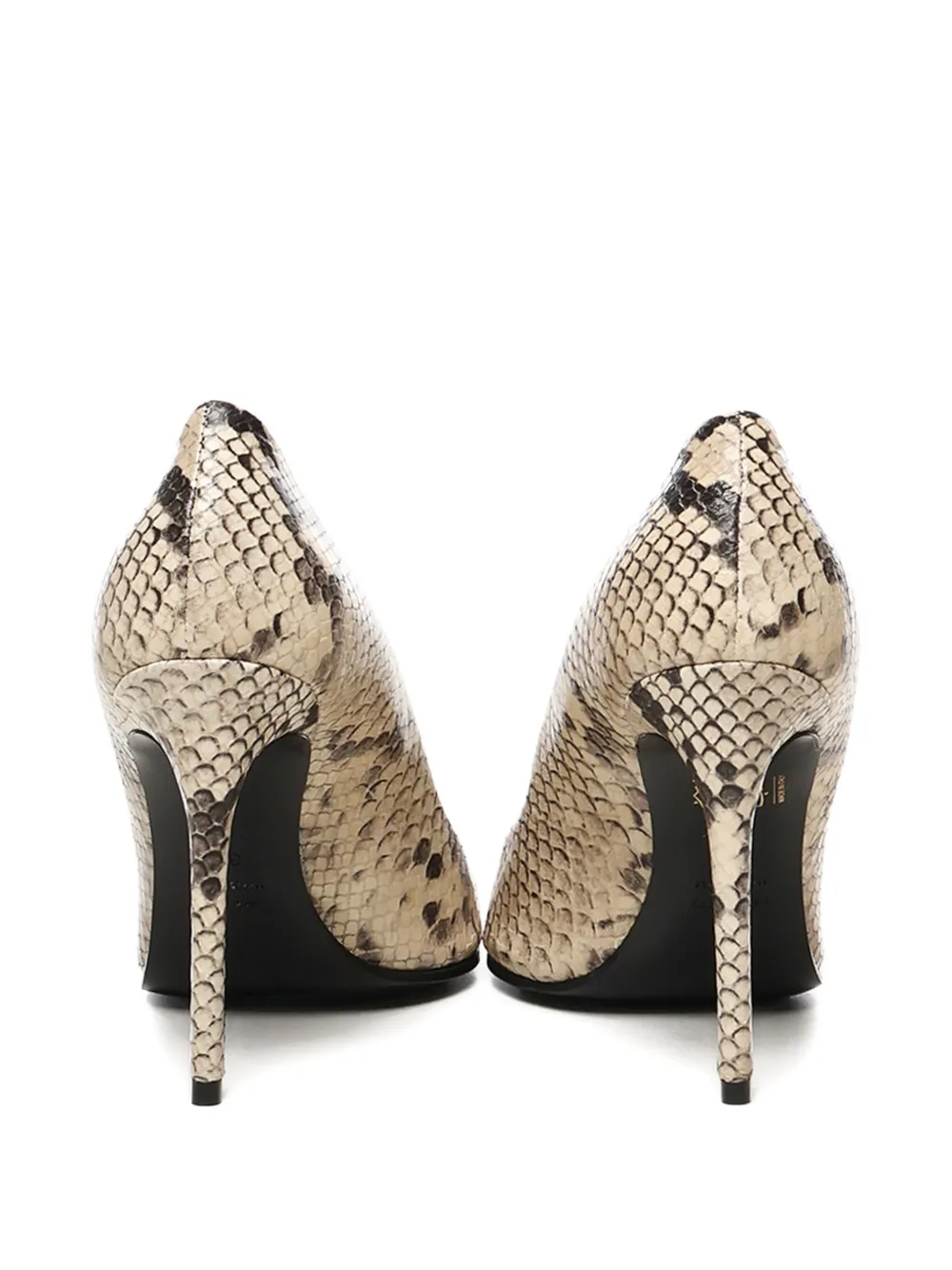 Giuliano Galiano 110mm snake-effect stiletto pumps Neutrals
