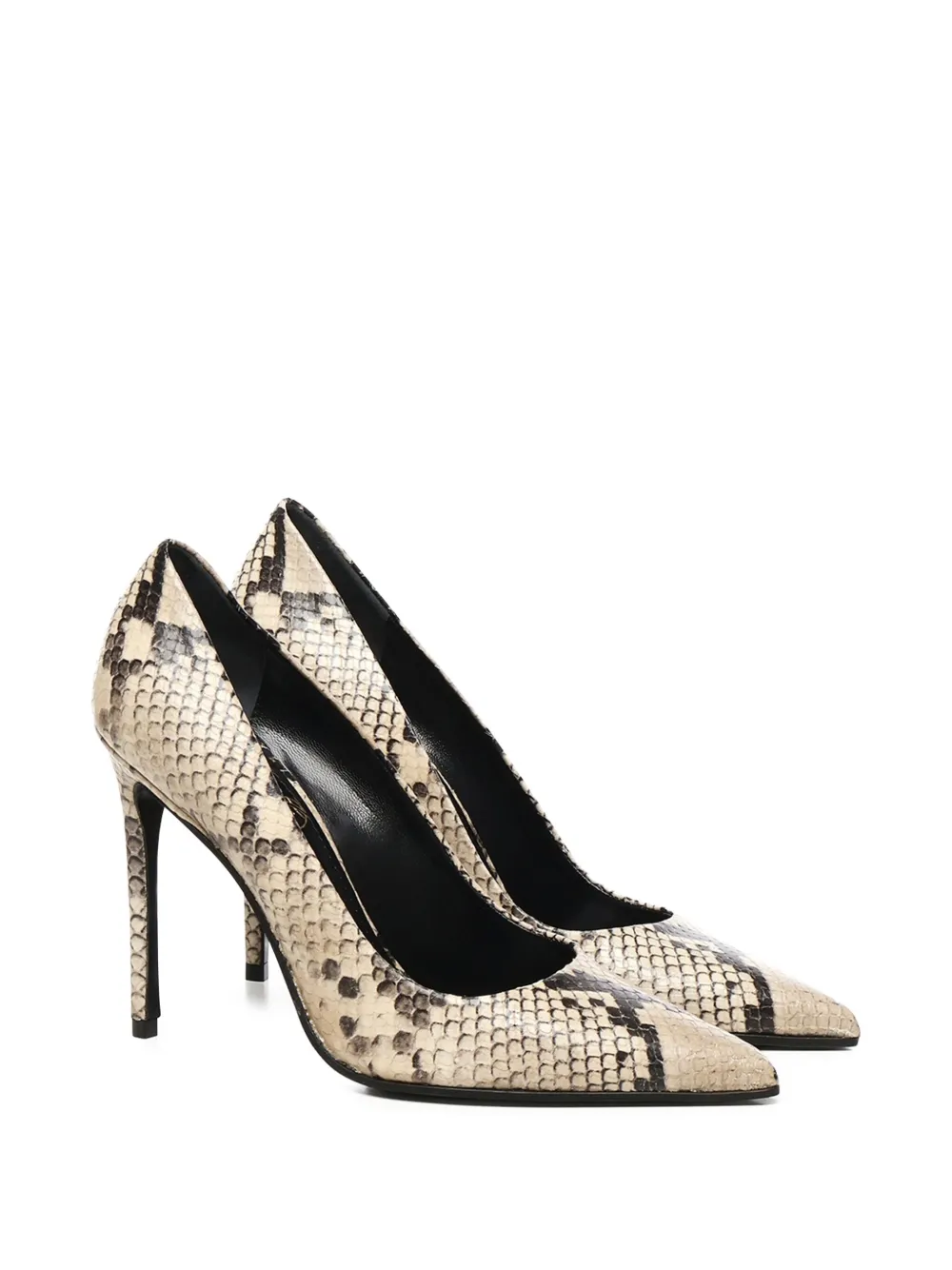 Giuliano Galiano 110mm snake-effect stiletto pumps Neutrals