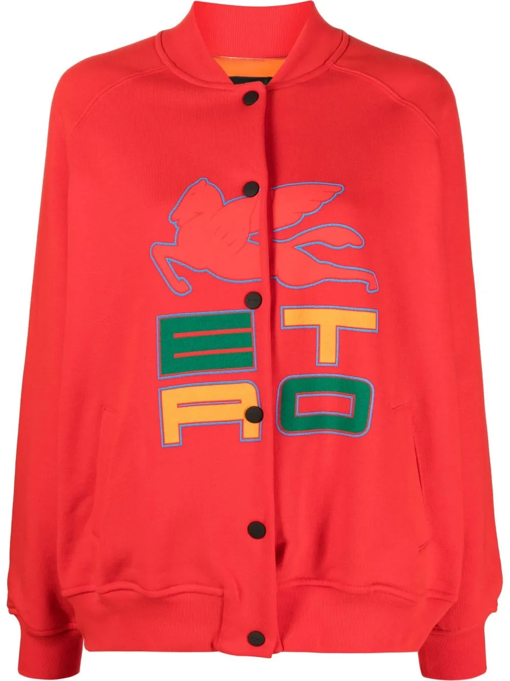 

ETRO chamarra bomber con logo estampado - Rojo