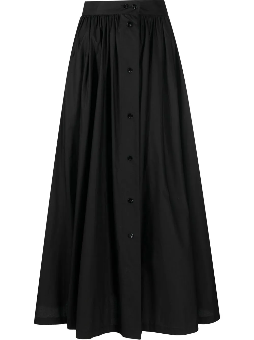 

Patou flared button-front long skirt - Black