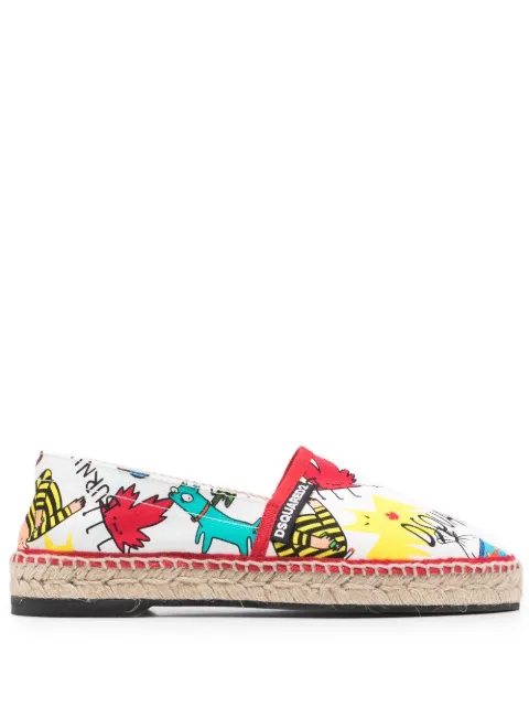 DSQUARED2 maple-leaf logo-print espadrilles
