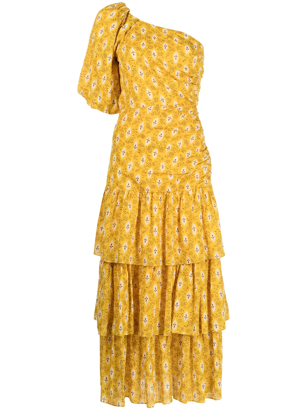 

Veronica Beard vestido Virginia de una sola manga - Amarillo
