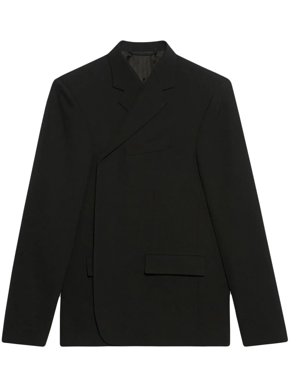 Balenciaga asymmetric wrap-front blazer - Black