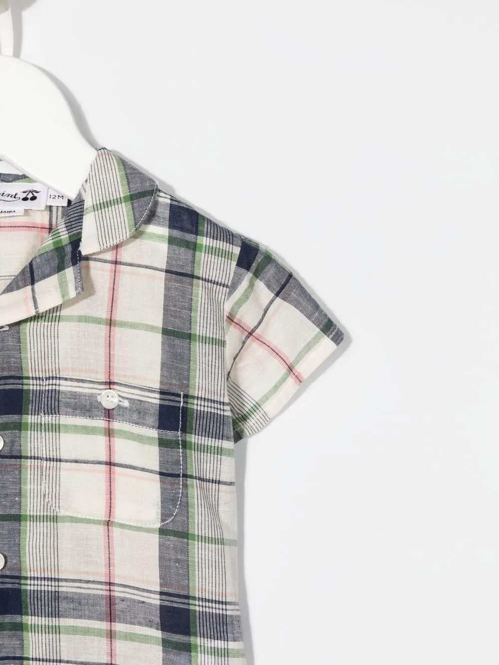  Bonpoint Plaid Pattern Button-up Shirt - Neutrals 