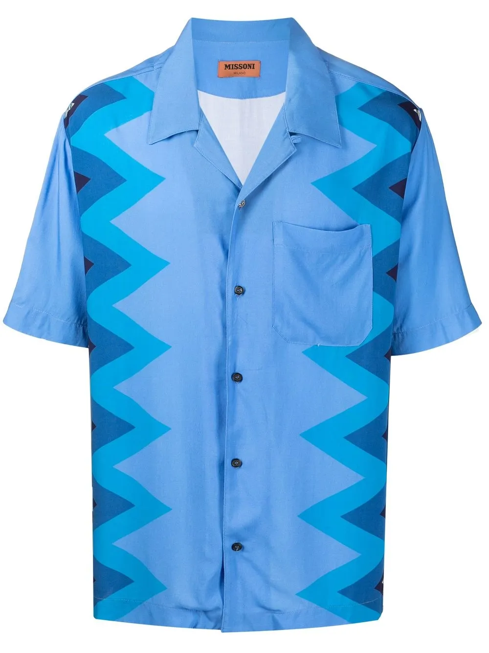 

Missoni chevron-print short-sleeved shirt - Blue