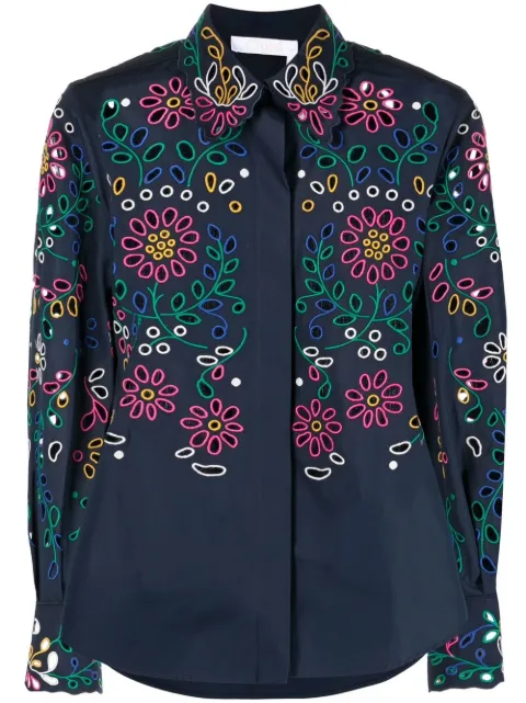 Chloé floral cut-out detail shirt