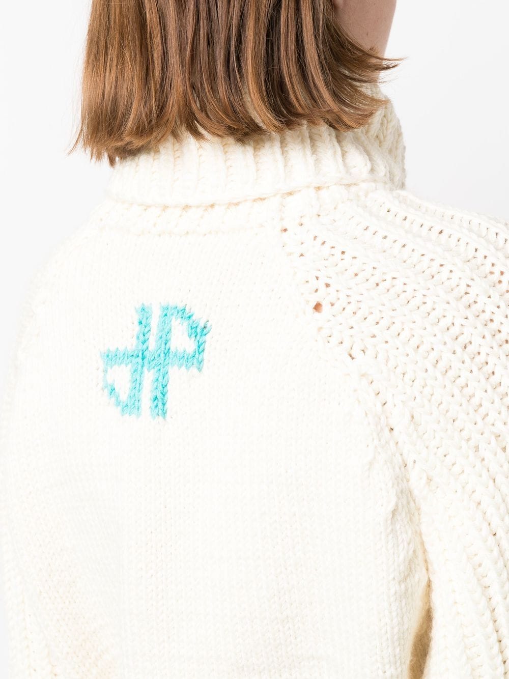 Shop Patou Intarsia-knit Logo Jumper In Weiss