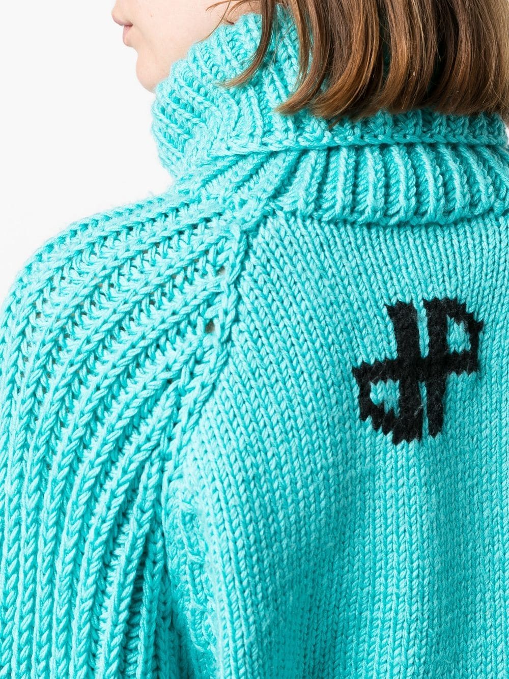 Shop Patou Intarsia-knit Logo Jumper In Blau