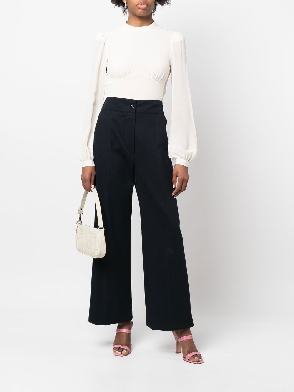High waisted trousers with wide leg for women at NA-KD