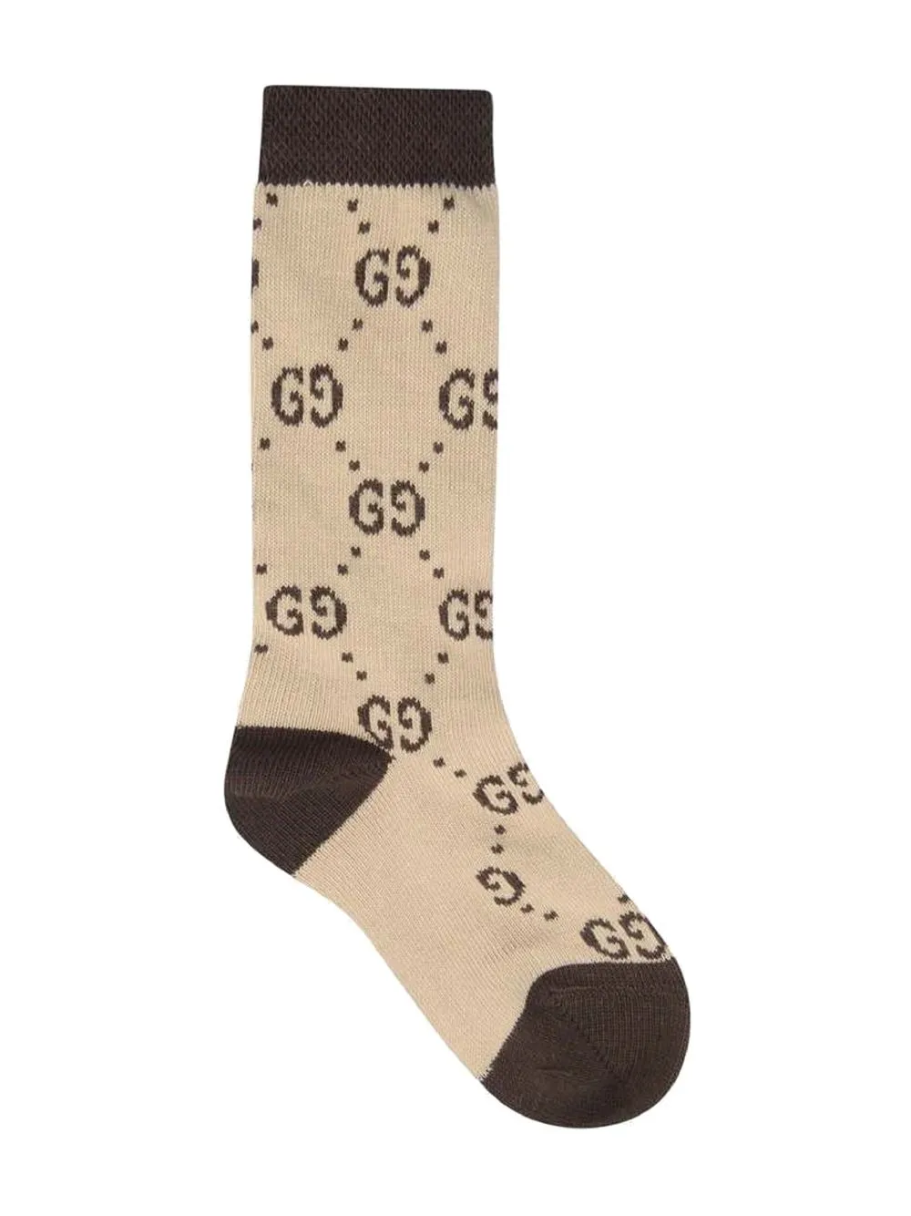 Shop Gucci Monogram Two Tone Socks In Brown