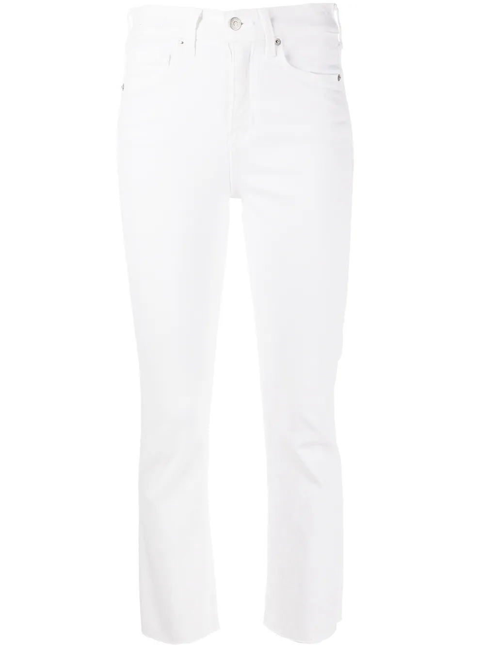 

Veronica Beard Carly kick-flare raw hem jeans - White