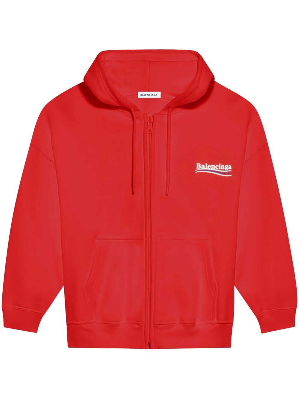 Image 1 of Balenciaga logo-print zip-up hoodie