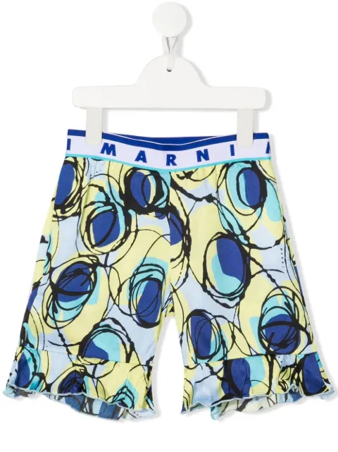 Marni Kids abstract-print track shorts
