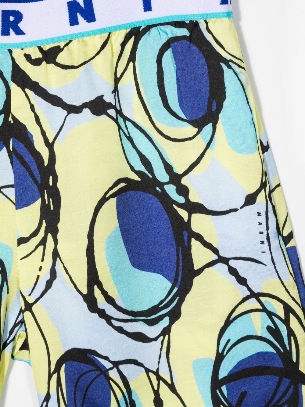 Shop Marni Abstract-print Track Shorts In Blue