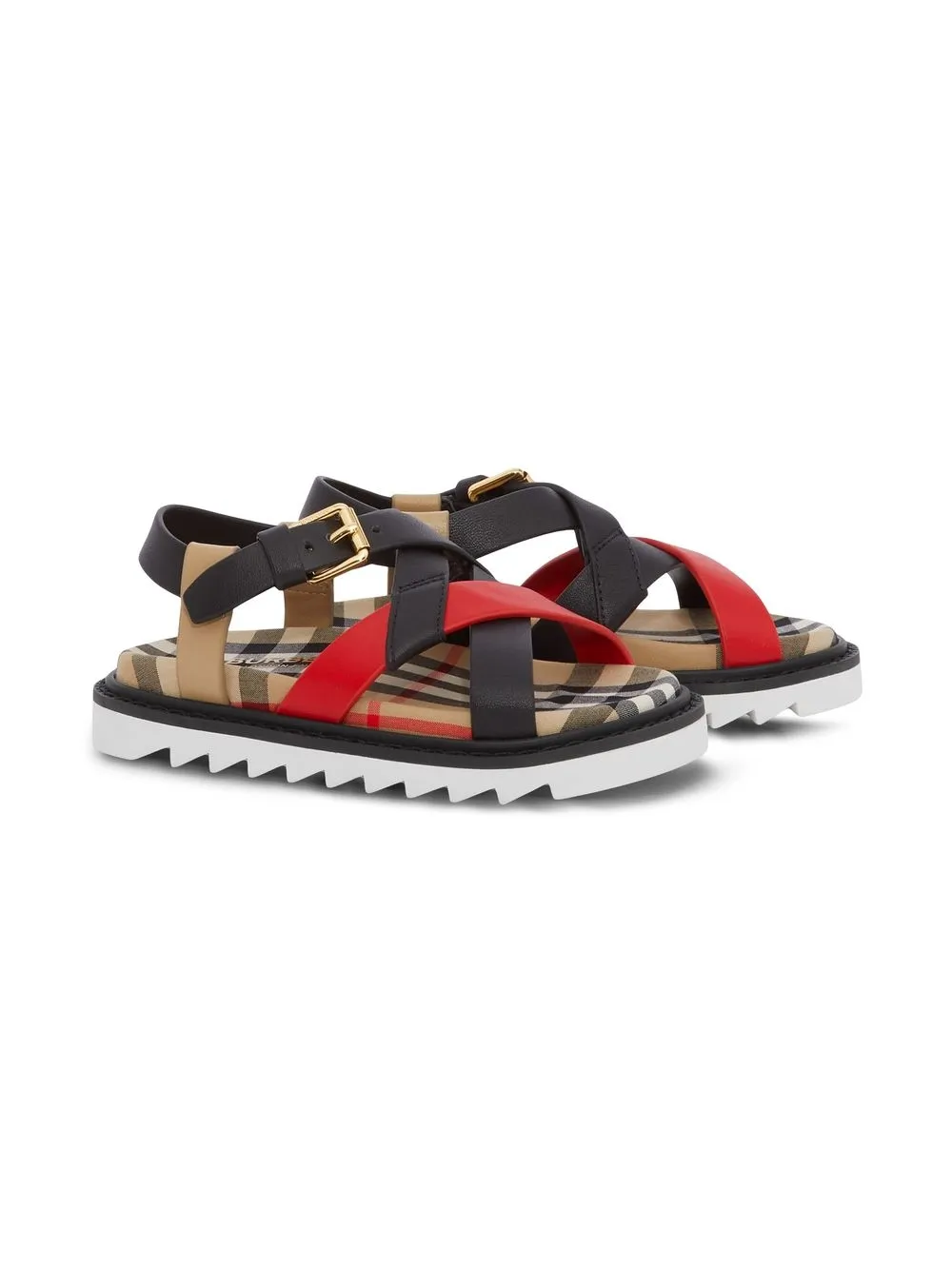 

Burberry Kids sandalias con motivo Vintage Check - Neutro