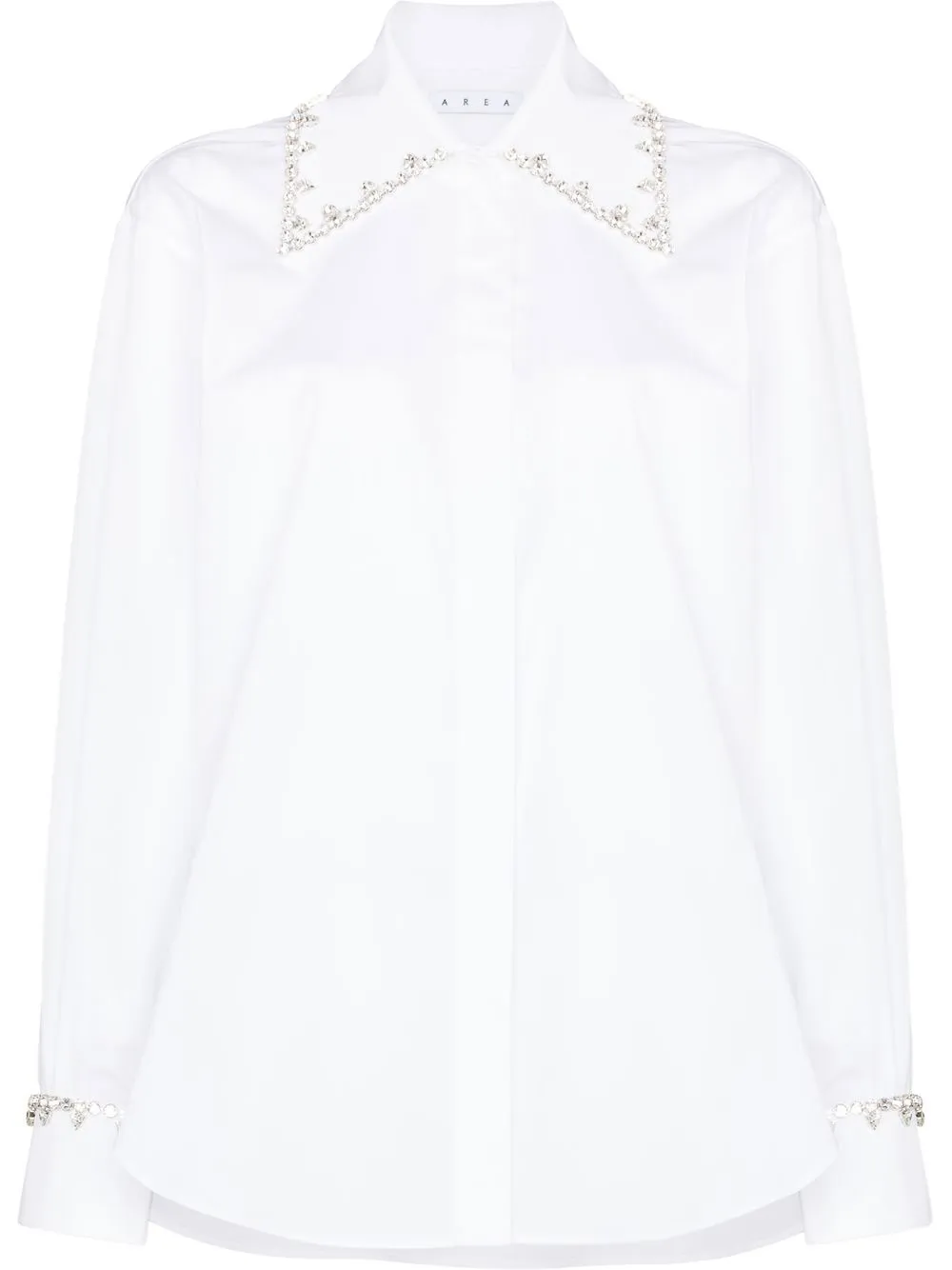

AREA camisa con ribete de cristal - Blanco