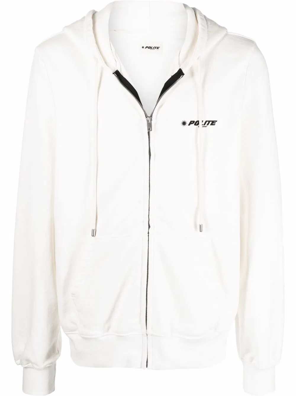 

POLITE WORLDWIDE hoodie con logo estampado y cierre - Blanco