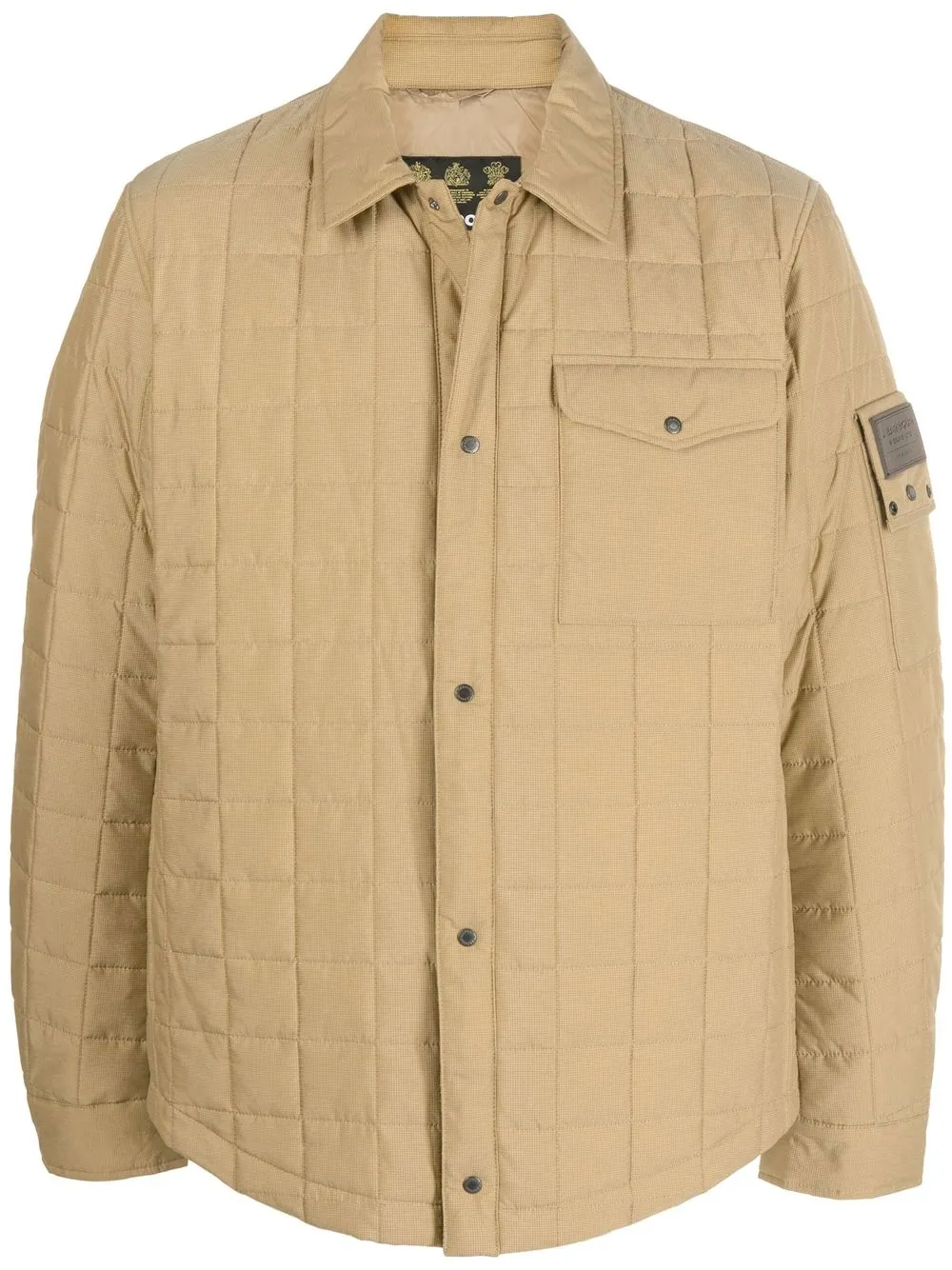 

Barbour logo-patch quilted shirt jacket - Neutrals