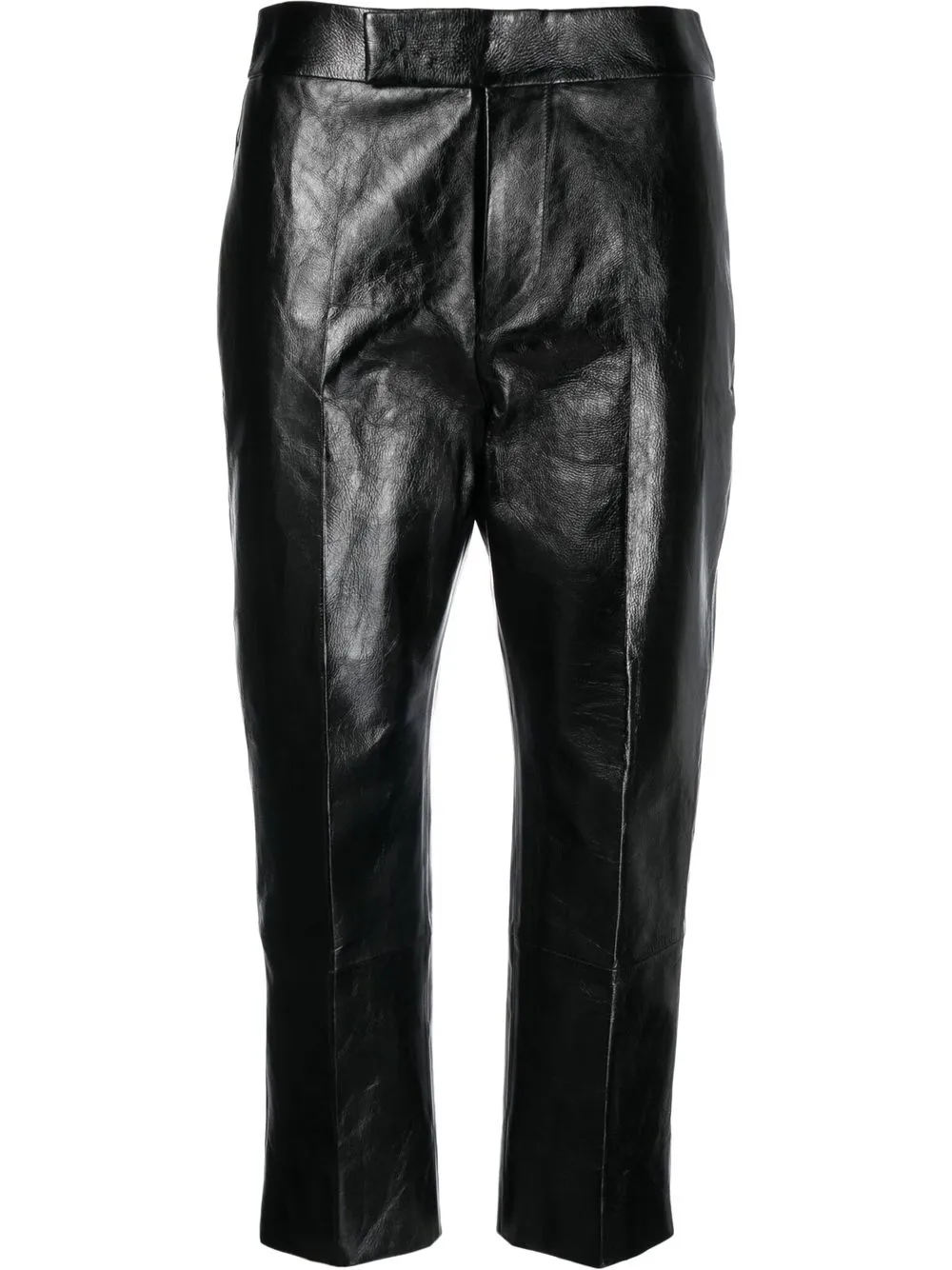 

SAPIO leather cropped trousers - Black