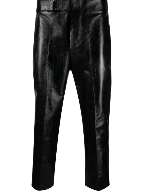 SAPIO cropped polished-finish trousers