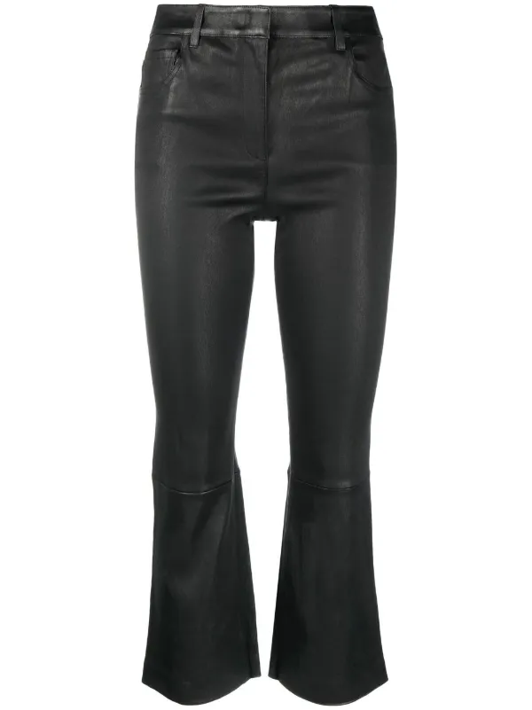 Theory kick-flare Cropped Leather 