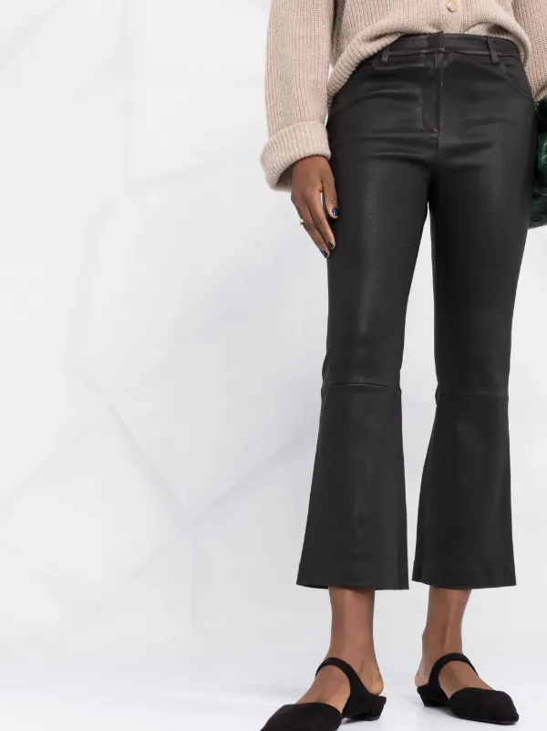 Theory kick-flare Cropped Leather 