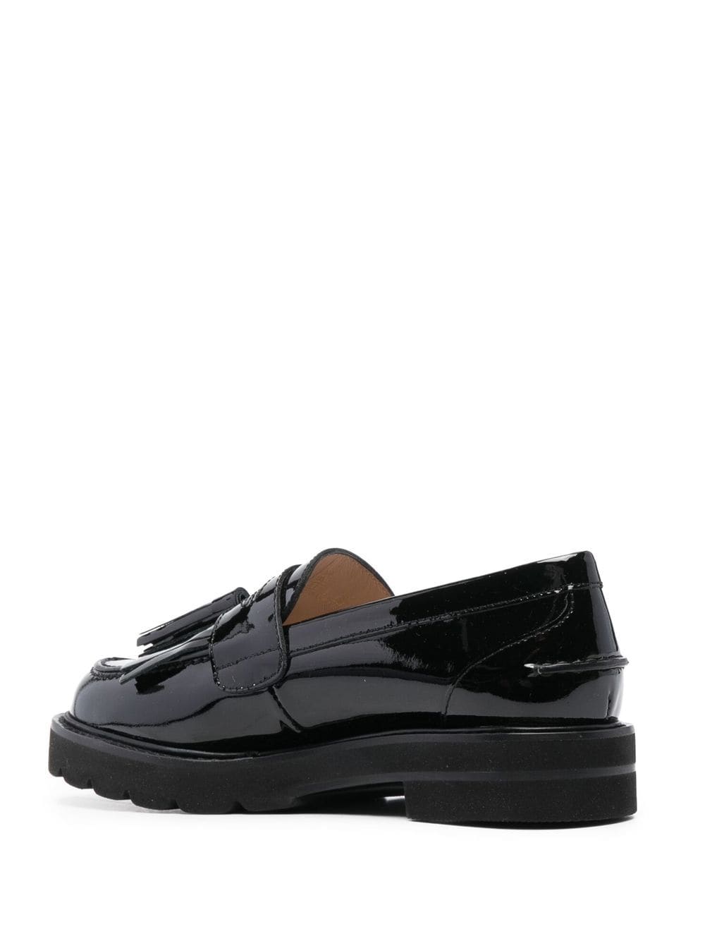 Shop Stuart Weitzman Slip-on Tassel Detail Loafers In Black