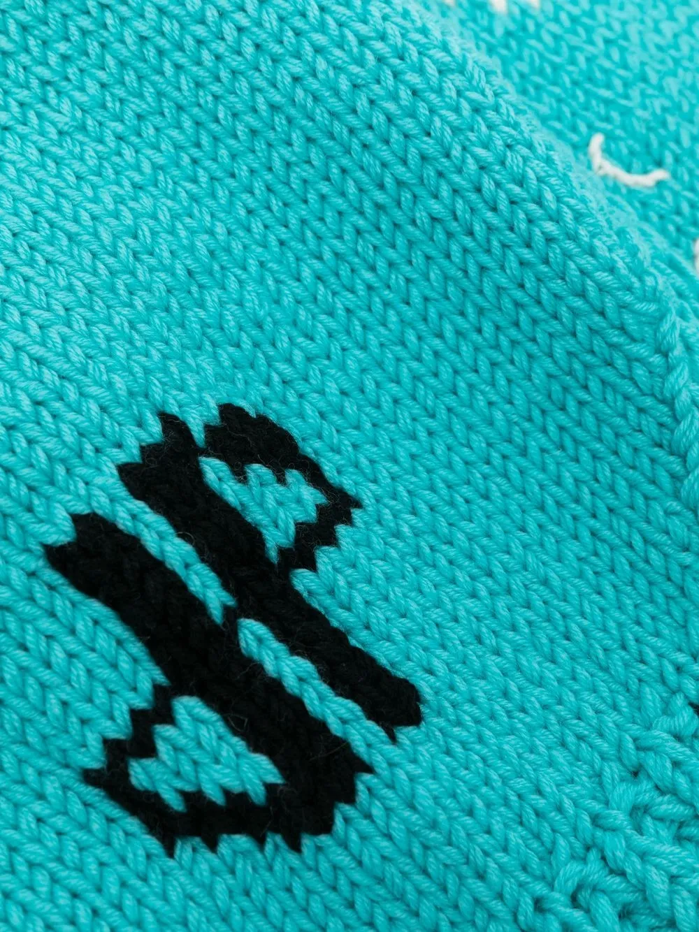  Patou Intarsien Schal Mit Logo   Blau 