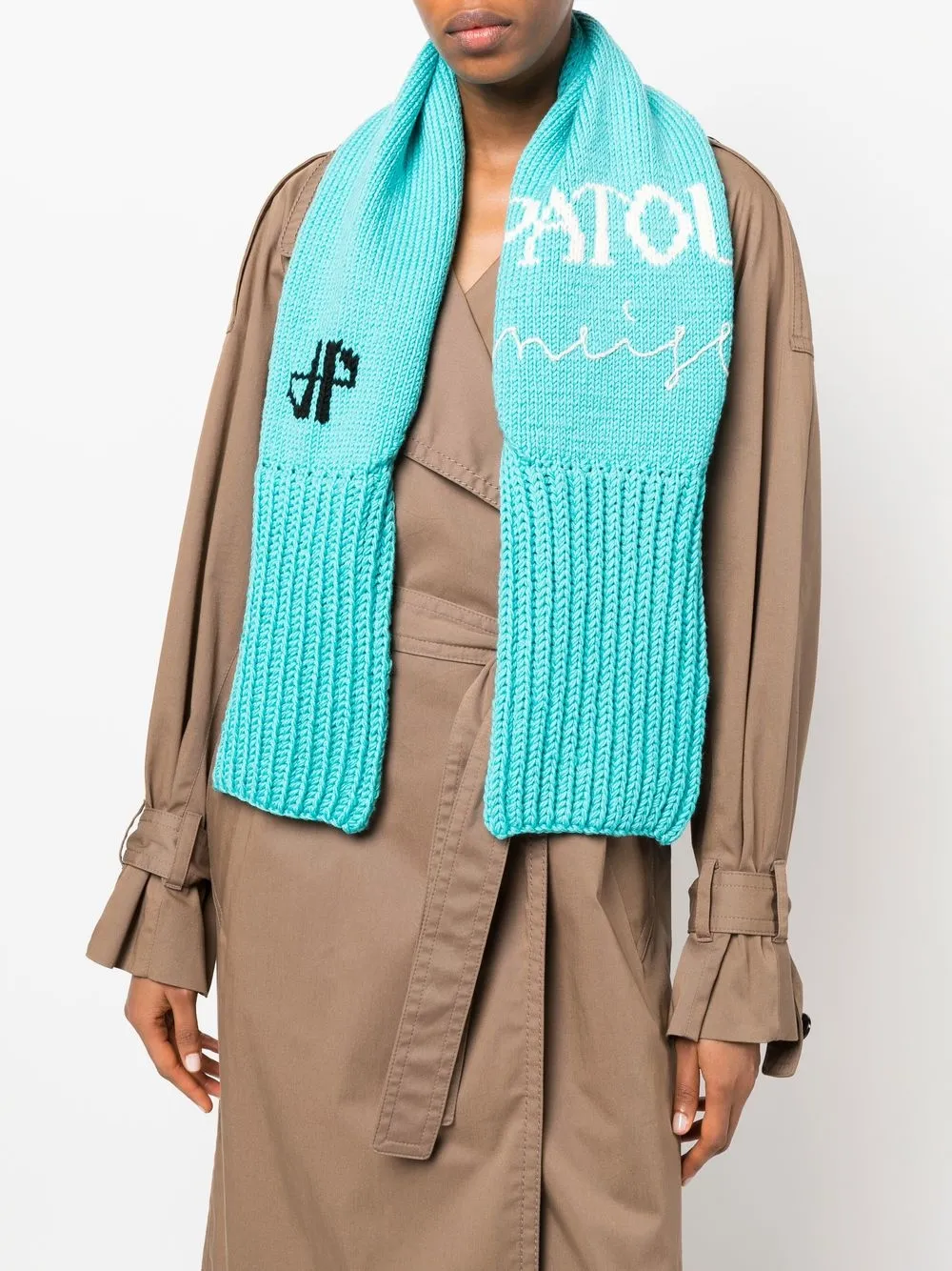 Patou Intarsia sjaal - Blauw
