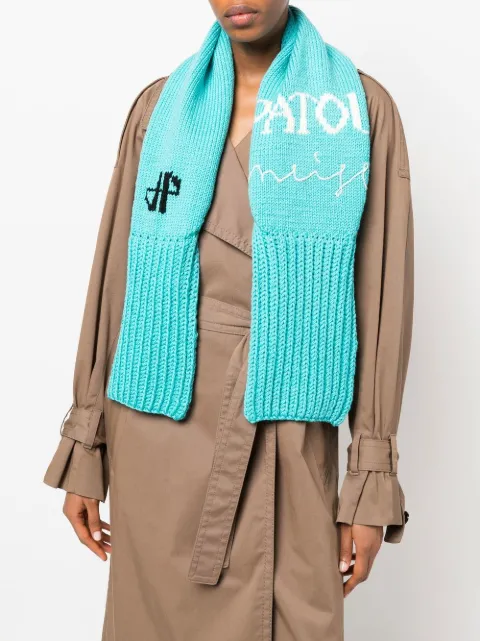 Patou intarsia logo-knit scarf KN0838029624B - 1