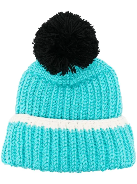 Patou gorro tejido con ribete de pompón