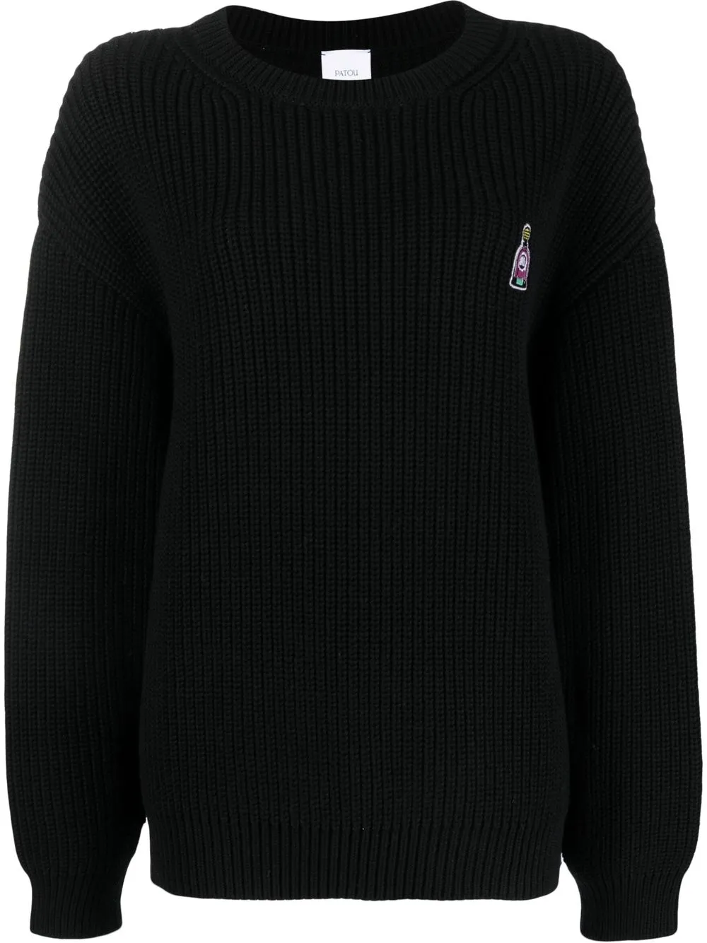 

Patou fragrance-patch cotton-wool jumper - Black