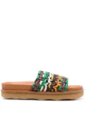 Chloé interwoven-strap design slides - Brown