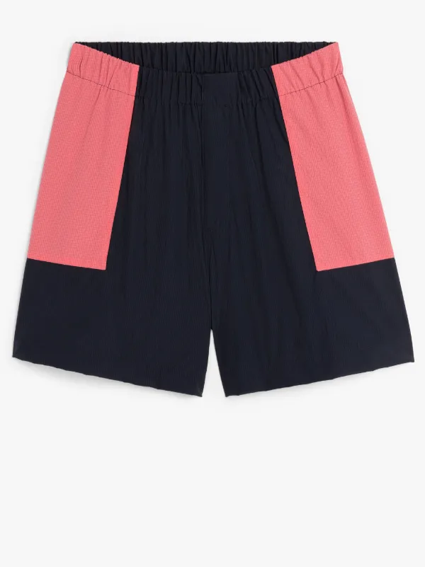 CAPTAIN Navy Seersucker Shorts
