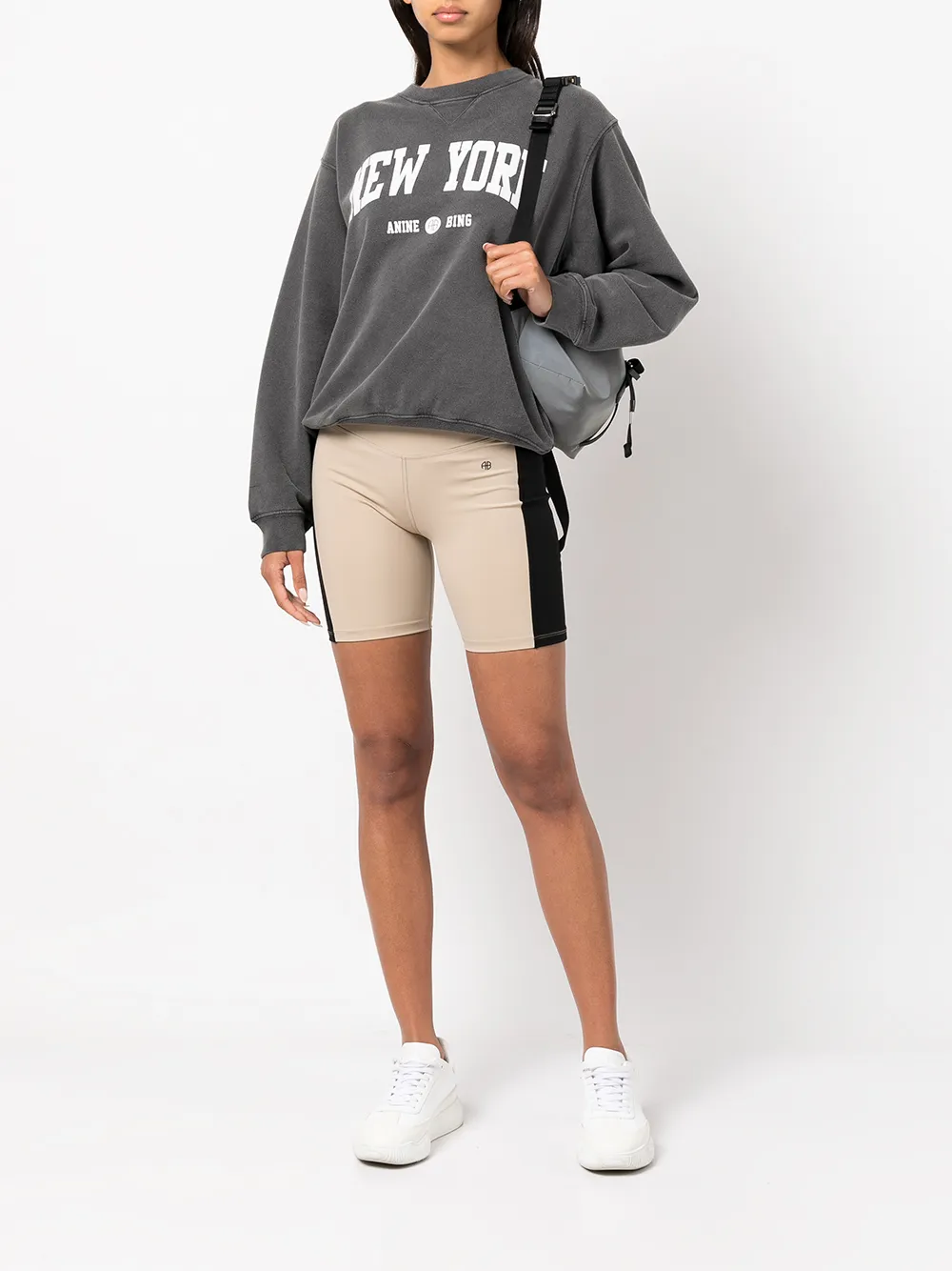 ANINE BING Ramona New York University Sweatshirt Grey FARFETCH IE