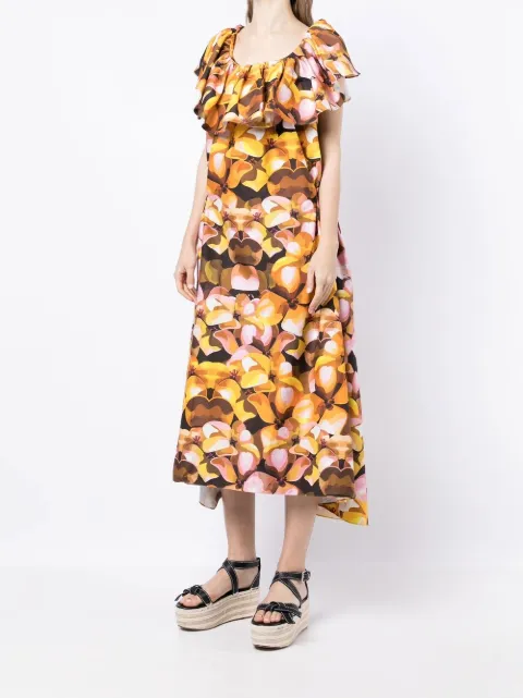 Kika Vargas Zulma floral-print midi dress ZULMACOTTON - 2