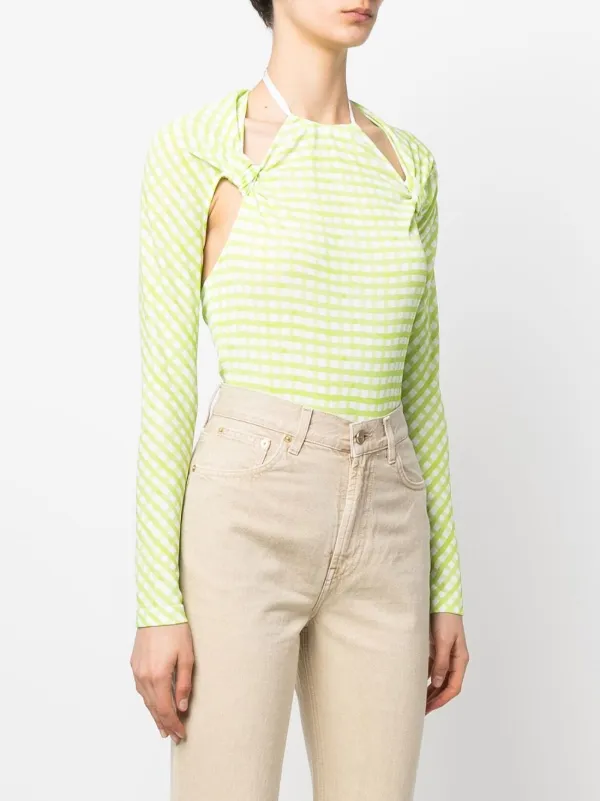 Jacquemus チェック ボディスーツ | グリーン | FARFETCH JP