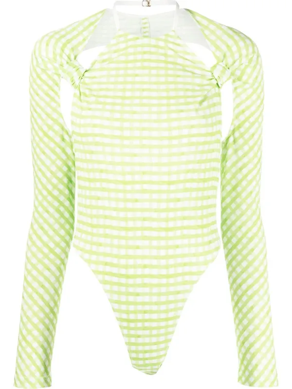 Jacquemus チェック ボディスーツ | グリーン | FARFETCH JP