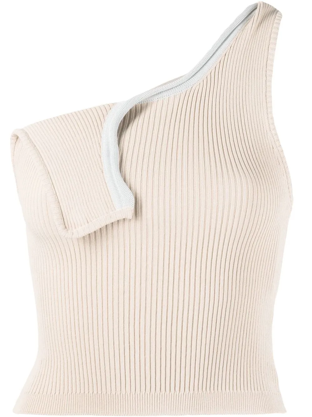 

Jacquemus Aceno asymmetric ribbed top - Neutrals