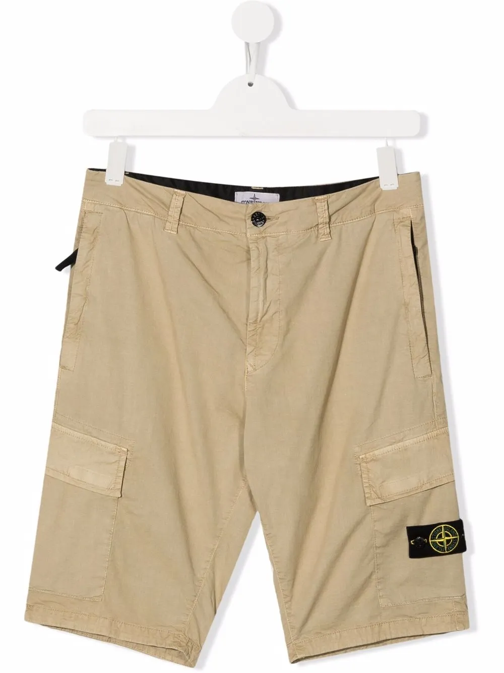 

Stone Island Junior TEEN logo-patch bermuda shorts - Neutrals