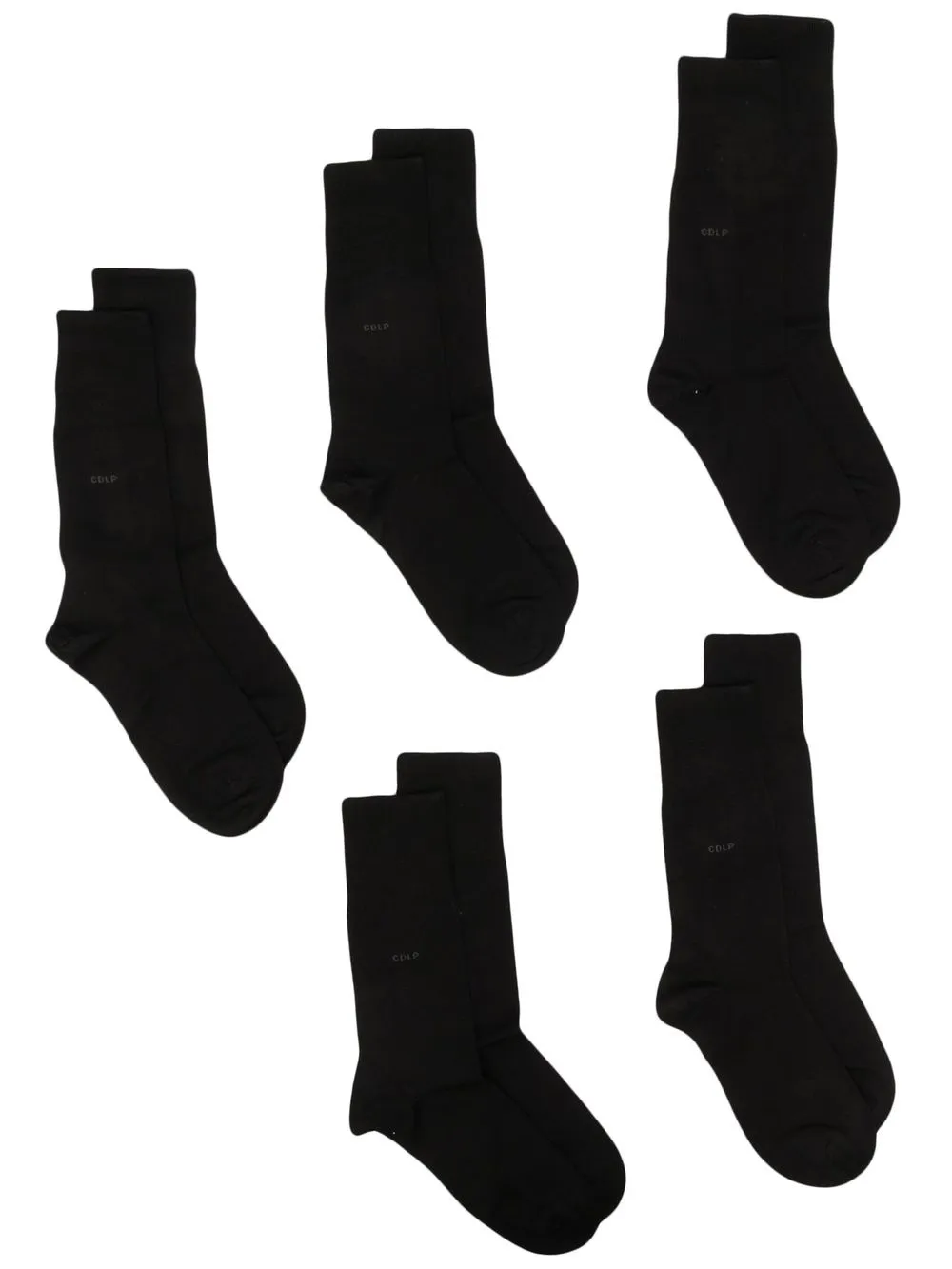 

CDLP pack de cinco pares calcetines con logo bordado - Negro