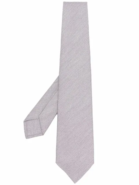 Barba block-colour silk tie 